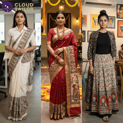 Madhubani Saree styling by CloudTailor, featuring office, festive, and fusion looks