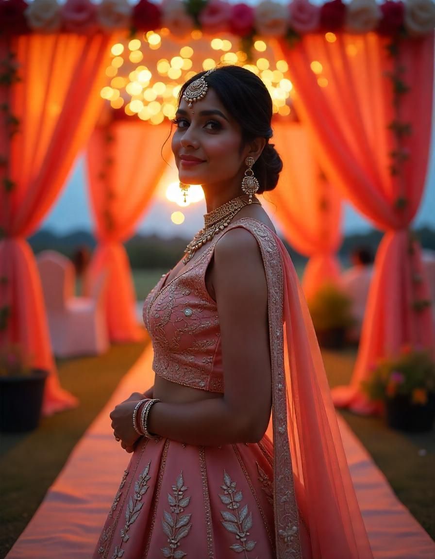 Elegant_peach_Lehenga_for _a_Modern_Bride